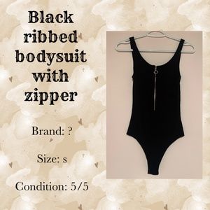 Ribbed zipper bodysuit